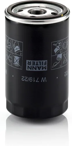 Mann Filter Reemplazo del filtro de aceite giratorio W 719/22 compatible con Porsche 944 (1983-1991), 911 3.3L Turbo (1991-1994), 968 (1992-1995),