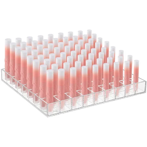 Miniatura 8 de Mumufy Soporte para lápiz labial, organizador de acrílico transparente, organizador de brillo de labios, estuche de plástico para cosméticos
