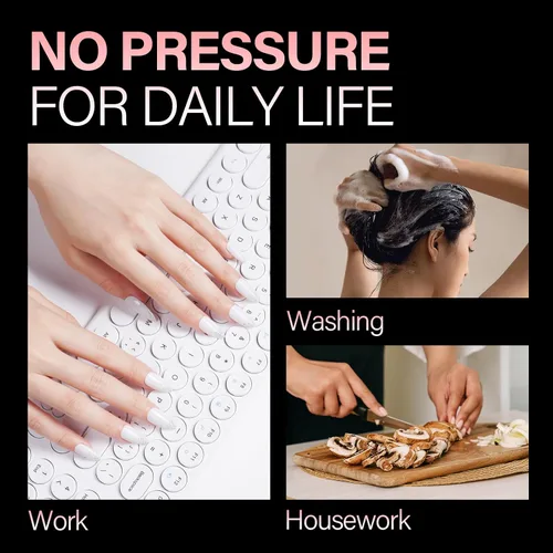 Miniatura 8 de AILLSA Puntas de uñas medianas de almendra, uñas de gel suave transparente, puntas de uñas preformadas de cobertura completa, puntas de uñas
