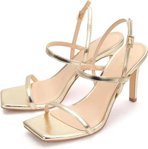 Miniatura 2 de Sandalias de tacón alto con tiras para mujer, puntera abierta, con correa en el tobillo, zapatos cómodos para bodas