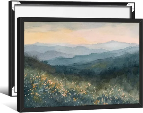 Miniatura 24 de Arte de pared de paisaje con flores silvestres y naturaleza, póster floral botánico retro, pinturas de plantas de cabaña, impresiones en lienzo