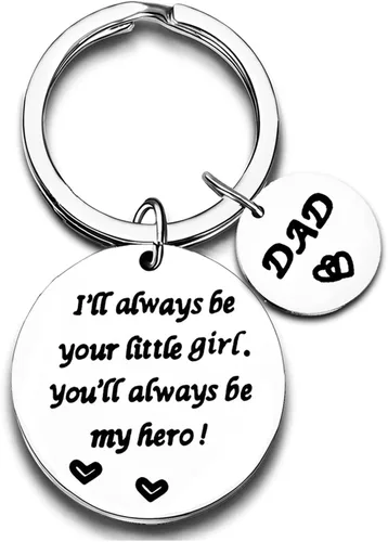 Nimteve Regalos para papá de hijo, hija, papá, llavero para padre, etiquetas para papá, joyería para el día del padre, cumpleaños, Llavero Hero Dad
