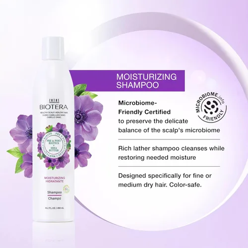 Miniatura 2 de Biotera Moisturizing Shampoo for Dry, Fine Hair - Lightweight Hydration with Coconut & Shea Butter, Restores & Nourishes Moisture, Enhances Shine &