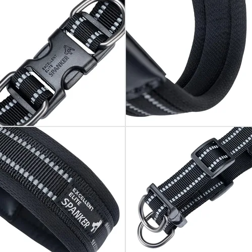 Miniatura 5 de EXCELLENT ELITE SPANKER Arnés sin tirones para perro, chaleco reflectante ajustable, suave acolchado, correa para el pecho de fácil mascota con Negro