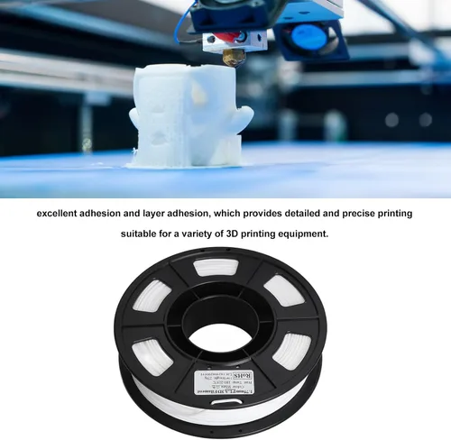 Miniatura 2 de Tyenaza Filamento de impresora 3D, blanco de 0.069 in, 8.8 onzas, peso neto de 180 a 410.0 °F para reemplazo de recarga de impresión 3D