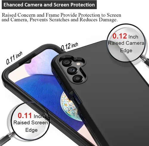Miniatura 2 de Funda compatible con Samsung Galaxy A14 5G, con clip para cinturón, resistente, a prueba de golpes, protección de cuerpo completo, con función atril