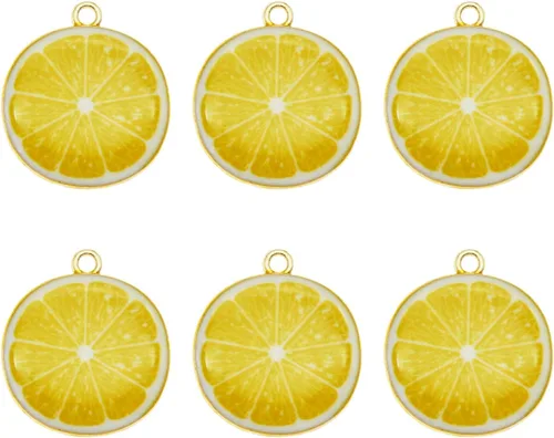 Miniatura 7 de JJG Race - Juego de 40 dijes chapados en oro surtidos de limón, sandía, naranja, fresa, manzana, delicados, colgantes de frutas para aretes