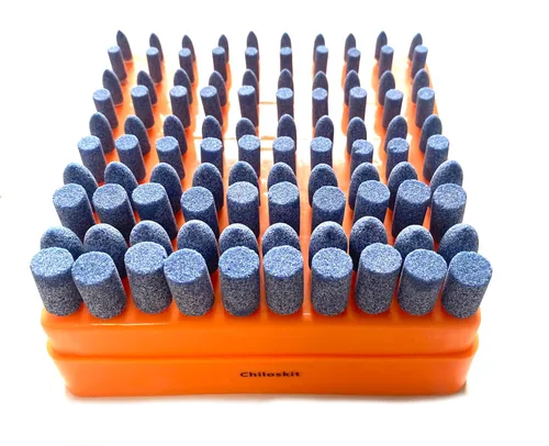 100 piezas de pulido de cerámica pulido cabeza de pulido de piedra de cerámica montado abrasivo vástago 1/8 pulgadas compatible con accesorios