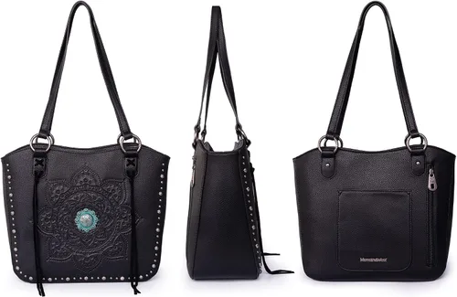 Miniatura 5 de Montana West Western Tote Bag for Women Concealed Carry Purse with Wallet Set Tooling Mandala Pattern Design