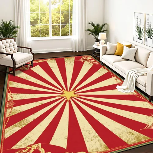 Póster vintage de circo horizontal vintage para tu publicidad, alfombra de patio al aire libre, alfombra de juego, alfombra moderna antideslizante,