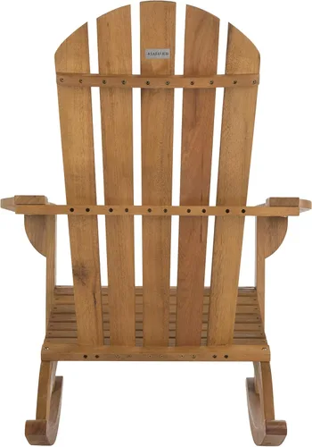 Miniatura 5 de Safavieh PAT7042A Colección Brizio Silla mecedora Adirondack de teca para exteriores Natural