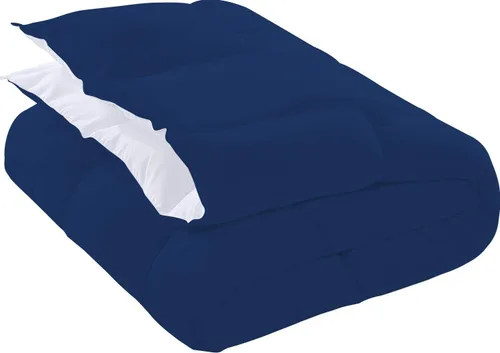 Miniatura 5 de BedDecor Edredón reversible de relleno de microfibra de alta calidad de 400 GSM, relleno de microfibra de 15.16 oz/m², 600 hilos, 100% algodón