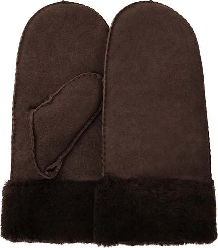Surblue Manoplas de gamuza de oveja de invierno para hombre, piel de oveja de alta calidad, cálido puño grueso forrado de lana de cordero
