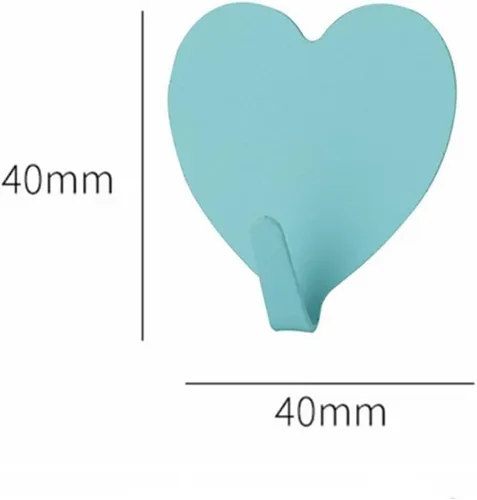 Miniatura 2 de Gancho de pared autoadhesivo en forma de corazón, gancho para puerta, ganchos decorativos fuertes de acero inoxidable para cocina y baño