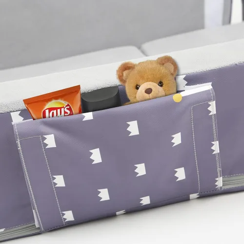 Miniatura 7 de Cama plegable para niños pequeños con lados, cama plegable para niños de 18 meses a 5 años (rectangular, corona)