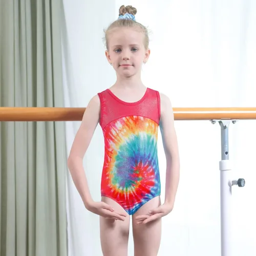Miniatura 2 de TFJH E Leotardos para gimnasia y niñas ropa de práctica con pantalones cortos de coletero
