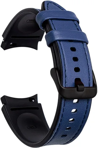 Miniatura 12 de PINHEN Correa de repuesto para Galaxy Watch 7/6/5/4 de 1.575 pulgadas, 1.732 pulgadas, híbrida de cuero y silicona de 0.787 pulgadas, compatible