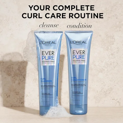 Miniatura 7 de L'Oreal Paris - Shampoo L'Oréal Paris EverCurl Hydracharge sin sulfato, con aceite de coco, 250 ml -, Acondicionador - 1 unidad