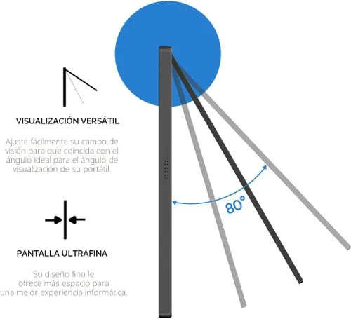 Miniatura 5 de ARZOPA Soporte para Monitor Portátil con Base, Monitor Portátil Ultradelgado de 14.0" para Laptop FHD 1080P Pantalla Externa con Altavoces Duales