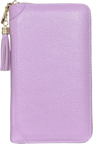 Miniatura 2 de Easyoulife - Monedero de cuero con cremallera, billetera portatarjetas para mujer, bloqueo RFID
