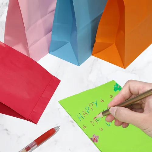 Miniatura 4 de 80 bolsas de regalo de fiesta, pequeñas bolsas de almuerzo de papel amarillo para bodas y fiestas de cumpleaños de niños, 5.1 x 3.1 x 9.4 pulgadas