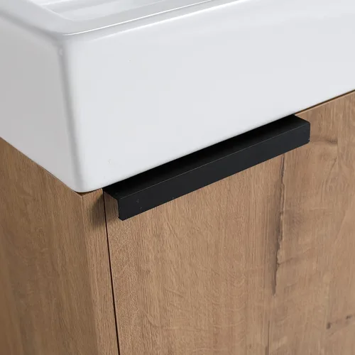 Miniatura 7 de Malwee Tocador de baño flotante de 18 pulgadas con lavabo, Tocador de baño de lavabo individual de 18 pulgadas montado en la pared, con 1 puerta