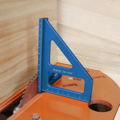 Miniatura 7 de Regla de medición multiángulo imperial 3D de 6 pulgadas, transportador cuadrado de carpintería de aleación de aluminio de 45/90 grados, línea
