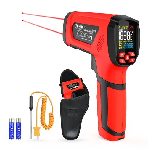 Pistola Termómetro Infrarrojo MESTEK, -40℉~3632℉, Termómetro Láser Digital sin Contacto Industrial Pirómetro 50:1 Termómetro de Alta Temperatura con