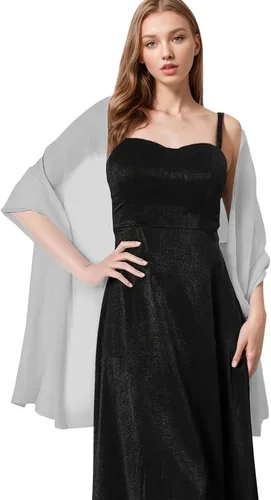 Miniatura 2 de tagunop Chales y envolturas de gasa para vestidos de noche, bufandas suaves para novia, boda, fiesta, accesorios para mujer, regalo para ella