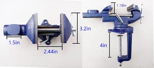 Miniatura 2 de Tornillo de banco combinado de doble propósito 2 en 1 o tornillo de mesa, con dispositivo de bloqueo de punto final, tornillo de banco portátil