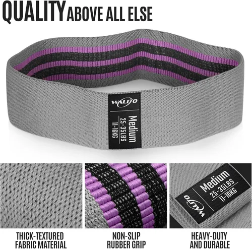 Miniatura 3 de WALITO Bandas de Resistencia para Entrenamiento, Bandas de Ejercicio de Tela para Piernas y Glúteos, Bandas de Entrenamiento para Mujeres y Hombres