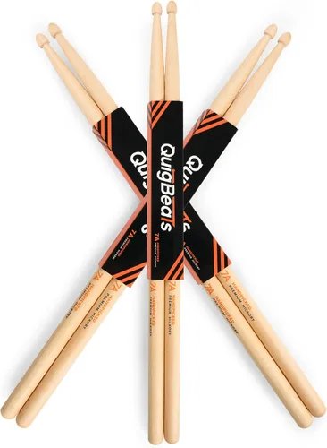 Miniatura 15 de QuigBeats - Baquetas de batería prémium de nogal 5A, baquetas a juego para adultos y niños, 1 par, A