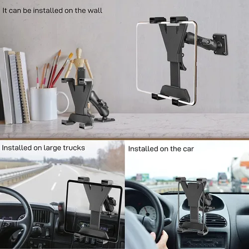Miniatura 2 de OHLPRO Soporte para tablet con base de taladro resistente, para tablero de instrumentos de 7 a 11.5 pulgadas, iPad/iPad Mini Samsung Galaxy