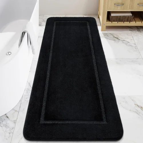 Miniatura 17 de LOCHAS Alfombras de baño, alfombra larga de baño de 24" x 60", alfombra antideslizante lavable para baño, alfombra suave y gruesa absorbente