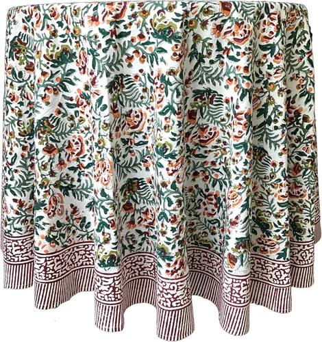 Miniatura 58 de ATOSII Mantel 100% algodón, Amara, floral, hecho a mano, rectangular, de lino, para cocina, comedor, fiestas, bodas, exteriores, picnics, Pascua