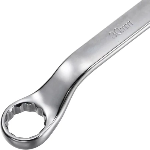 Miniatura 17 de uxcell Llave métrica de extremo de caja doble de 0.512 in x 0.630 in con desplazamiento de 12 puntos, cromada, acero Cr-V
