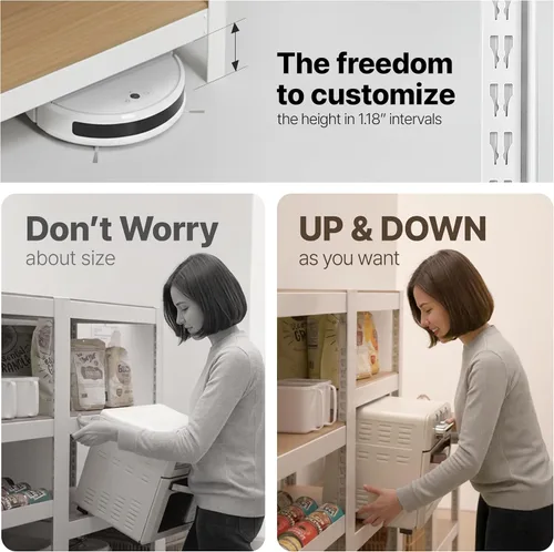 Miniatura 4 de HOMEDANT House Unidad de Estantería de Metal Laminado de 5 Niveles Estante de Almacenamiento Ajustable Rack Utilitario Estantes de Servicio Pesado