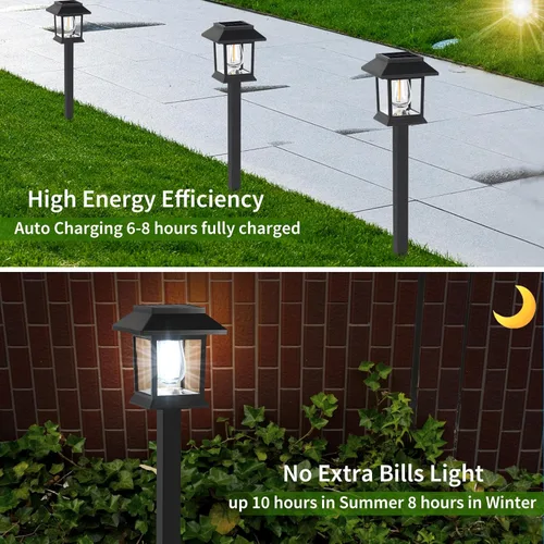 Miniatura 3 de Greluna Luces solares para exteriores, paquete de 6 luces solares impermeables de 6000 K de encendido/apagado automático para jardín, paisaje