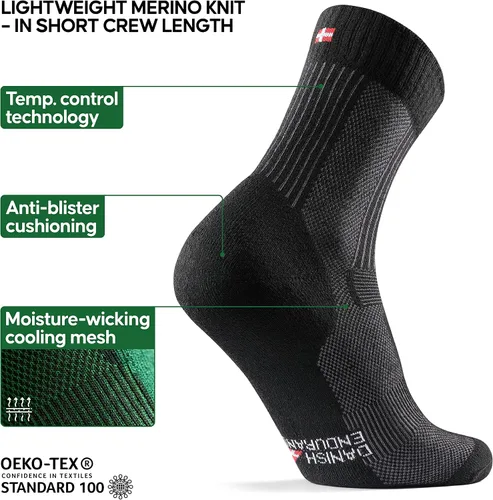 Miniatura 3 de DANISH ENDURANCE Paquete de 3 calcetines de senderismo ligeros de lana merino para hombres mujeres y niños