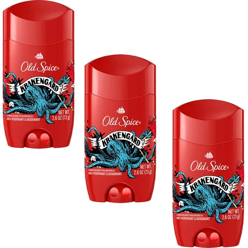 Old Spice Wild Collection - Antitranspirante y desodorante Krakengard, 2.6 onzas (paquete de 3)
