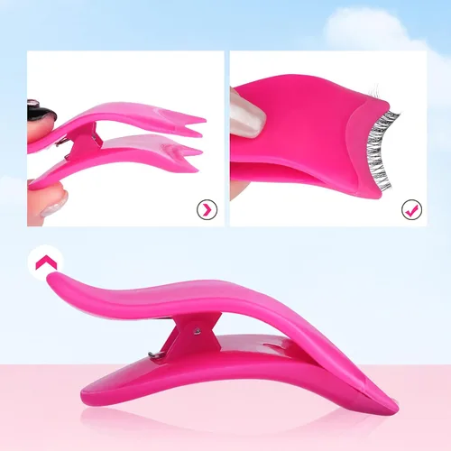 Miniatura 5 de Herramienta aplicadora de pestañas postizas con clip, pinzas para pestañas para principiantes, fácil de aplicar, uso diario, herramienta amigable