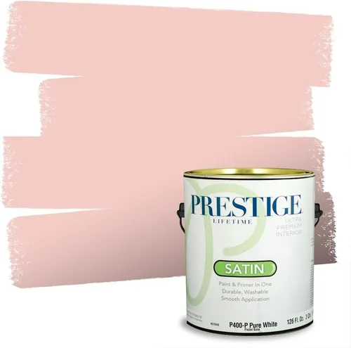 Miniatura 33 de Prestige Paints E100-T-SW6591 Pintura exterior e imprimación en uno, 1 galón, plano, combinación comparable de Sherwin Williams Amaryllis, 1 galón