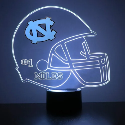 Miniatura 11 de Lámpara nocturna con señal LED personalizada de casco de fútbol de la Universidad de Alabama Crimson Tide con nombre o imagen personalizada