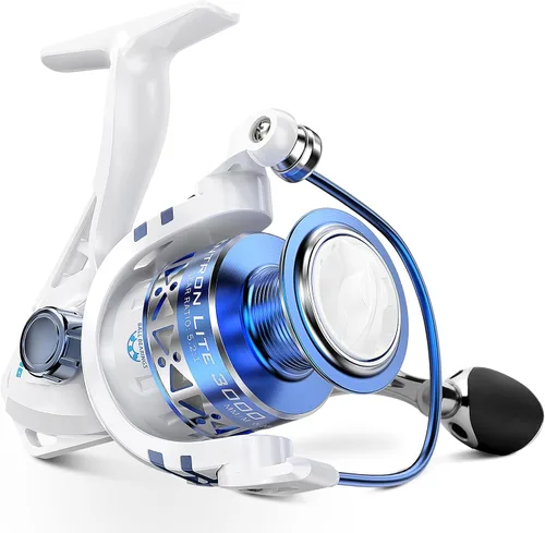 Miniatura 19 de KastKing Centron & Centron Lite Carretes Giratorios, Tamaño 500 es Perfecto para Pesca en Hielo, Hasta 17.5 lbs de Arrastre Máximo, Relación