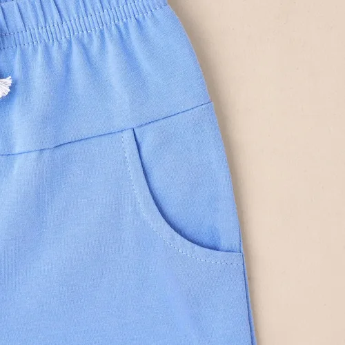 Miniatura 94 de Ropa para bebé niño pequeño, trajes de verano de manga corta, camiseta de retazos y pantalón con bolsillo, conjunto de 2 piezas, 12 meses a 4 años