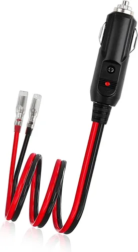 Yourkar Enchufe macho para encendedor de cigarrillos con fusible, cable de enchufe de encendedor de cigarrillos de 12 V con cables, adaptador de