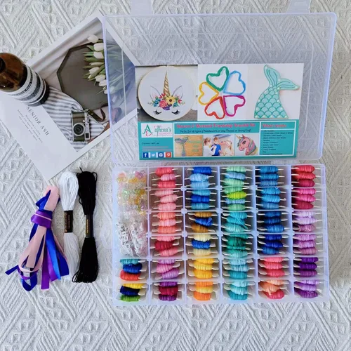 Miniatura 6 de Athena's - Juego de 200 pulseras de la amistad, kit de fabricación de pulseras con caja organizadora, incluye 100 piezas de hilo de hilo de hilo