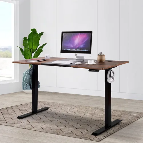 Miniatura 2 de UNICOO - Escritorio eléctrico de pie de doble motor de 59 x 29.5 pulgadas, escritorio para computadora, escritorio para juegos, con carga USB