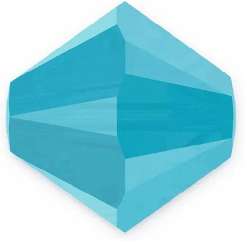 Miniatura 29 de 100 cuentas sueltas de cristal bicono facetado pequeño Preciosa auténtico de 3mm (0.118 pulgadas) aguamarina AB (azul) compatibles con cristales