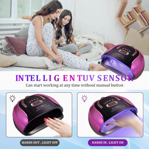 Miniatura 4 de Lámpara de uñas LED UV de 256 W, 4 temporizadores 57 cuentas de lámpara, sensor automático, base de pedicura desmontable, luz profesional de uñas